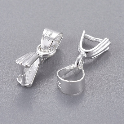 真鍮のアイスピックピンチベイル  銀  9x2.5mm  穴：4x5mm&nbsp;KK-E143-S-1