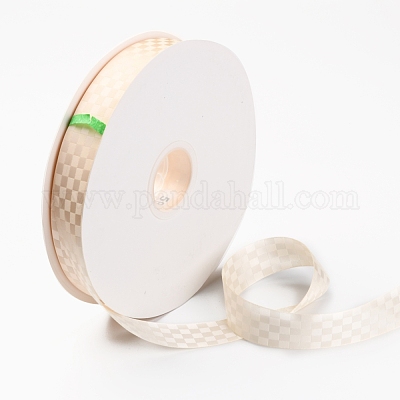 チロリアンテープ  グリッド模様  DIYギフト包装用  リネン  1インチ（26mm）  約100ヤード/ロール（91.44m /ロール）&nbsp;OCOR-O011-B04-1