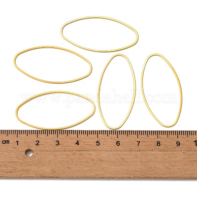 アクセサリーのリンクリング  真鍮  楕円  黄金色にプレーティング  約20 mm幅  長さ40mm  厚さ1mm&nbsp;EC021-G-1