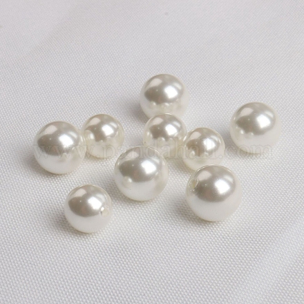 シェルパールビーズ  ラウンド  片穴  貝殻色  8mm&nbsp;PW-WG29406-02-1