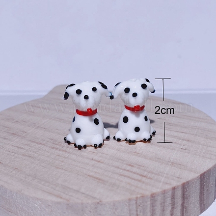 ランプワークビーズ  犬  ホワイト  20mm  穴：2mm&nbsp;PW-WG84549-01-1