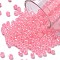 Glass Seed Beads, Ceylon, Round, Pink, 8/0, 3mm, Hole: 1mm, about 10000pcs/pound