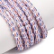 Handmade Lampwork Beads Strands,  3 Tone, Column, White, 3~4.5x2~4mm, Hole: 0.8mm, about 99~103pcs/strand, 15.35 inch(39cm)