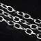 Iron Cable Chains, Unwelded, with Spool, Flat Oval, Silver Color, 6.9x3.8x0.9mm, about 164.04 Feet(50m)/roll