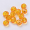 Transparent Acrylic Beads, Faceted, Round, Orange, 6x5.5mm, Hole: 1.7~1.8mm, about 4200pcs/500g