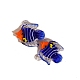 手作りランプワークペンダント  魚  藤紫色  39x42mm&nbsp;PW-WG2668A-04-1