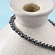 合成ヘマタイトストレッチブレスレット  ラウンド  53mm（2-1/8インチ）&nbsp;BJEW-P0131-011-4