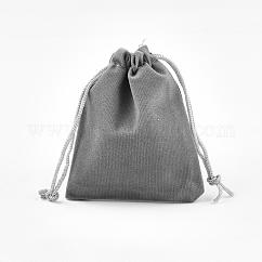 レクタングルベルベットポーチ  ギフトバッグ  グレー  12x10cm
