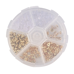 ゴールドカラー  2.5~11x3.2~11x2.5~7mm  穴：1mm  真鍮のプラスチックの耳のナット：約10pcs / compartment  その他：の50pcs /コンパートメント。&nbsp;KK-YW0001-09G