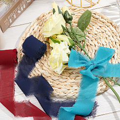 3ロール3色ポリエステルリボン  フリンジシフォンシルクのようなリボン  結婚式の招待状  花束  ギフト包装  ミックスカラー  1-1/2インチ（38mm）  約5m /ロール  1ロール/カラー&nbsp;OCOR-GF0001-75B