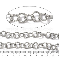 304ステンレススチールのテクスチャリングリンクチェーン  溶接されていない  スプールで  ステンレス鋼色  12x2mm&nbsp;CHS-B040-02P-02