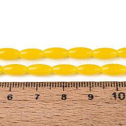 ジェイド風ガラスビーズ連売り  ライス  ゴールド  9~9.5x4~4.5mm  穴：0.7~0.9mm  約42~43個/連  14.96~15.35''（38~39センチメートル）&nbsp;GLAA-T028-15J-03