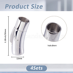 304ステンレススチール製バヨネット留め具  コラム  丸い穴  ステンレス鋼色  30x12mm  穴：8mm  4セット&nbsp;STAS-FH0002-36A