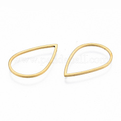 201 ステンレススチールリンクリング  ティアドロップ  ゴールドカラー  21x14x1mm  内径：12x18.5mm&nbsp;LS-STAS-N090-T17-2