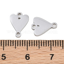 304ステンレススチールコネクタチャーム  ハートリンク  艶出し  変色なし  ステンレス鋼色  11x8x1.5mm  穴：1.2mm&nbsp;SA-CBAB99D-02P