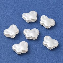 ABSプラスチックパール調ビーズ  蝶  ホワイト  10x13x4mm  穴：1.5mm  約1562個/500g&nbsp;KY-I009-08