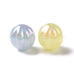 UVメッキレインボー虹色ABSプラスチックグリッタービーズ  カボチャ  ミックスカラー  19mm  穴：2mm&nbsp;KY-G025-05