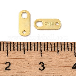 925スターリングシルバーリンク  チェーンタブ  スタンプ925個付き  18KGP本金メッキ  8x3.3x0.4mm  ホール：0.8ミリ＆2x1.5ミリ&nbsp;STER-D006-10G