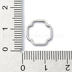 変色しない304ステンレススチール製リンクリング  クロス  ステンレス鋼色  12x12x1mm&nbsp;STAS-C097-07P