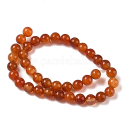 天然な赤瑪瑙ビーズ連売りラウンド  染め＆加熱  10mm  穴：1.2mm  約38個/連  14.9インチ&nbsp;G-M257-10mm-26