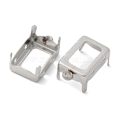 304ステンレススチールペンダントカボチョ  長方形  トレイ：12.5x8.5mm  16.5x9.5x7mm  穴：1.6mm&nbsp;STAS-C117-04B-P