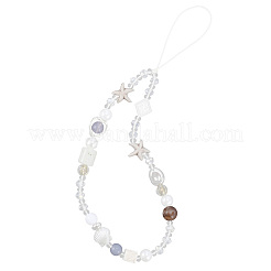 合金アクリル模造真珠電話ハンドストラップチェーン  カラフル  140mm&nbsp;HJEW-WH20019-18