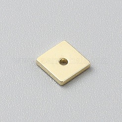 真鍮ビーズ  正方形  14KGP本金メッキ  6x6x1mm  穴：1.2mm  10個/セット&nbsp;KK-WH0079-146B