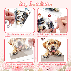 3 シート 3 スタイル pvc 防水装飾ステッカー  家具の装飾用の自己接着デカール  犬  300x150mm  1枚/スタイル&nbsp;DIY-WH0404-092