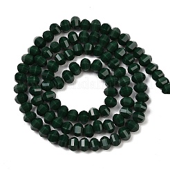 オペークガラスビーズ連売り  ロンデル  多面カット  ダークスレートグレー  5x6x5mm  穴：1.2mm  約98個/連  17.32''（44センチメートル）&nbsp;GLAA-G125-01C-06