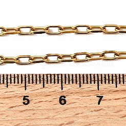 2.5mm 304ステンレススチールペーパークリップチェーンネックレス（女性・男性用）  イオンプレーティング（ip）  ゴールドカラー  17.32インチ（44cm）&nbsp;NJEW-A054-03G