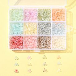 2400色のフロストガラスビーズ12個  双円錐形  金箔  多面カット  ミックスカラー  4.5x3.5mm  穴：1mm  200個/カラー&nbsp;FGLA-FS0001-02