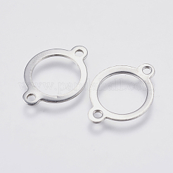変色しにくい201ステンレススチールリンクコネクター  リング  ステンレス鋼色  18x13x0.8mm  穴：1.5mm&nbsp;STAS-I097-016P