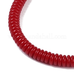 樹脂ビーズ連売り  天然石風  ロンデル  暗赤色  6x2mm  穴：1.5mm  約190個/連  14.96''（38センチメートル）&nbsp;RESI-A037-01B