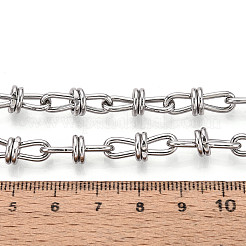 真鍮ノットリンクチェーン  溶接されていない  スプールで  プラチナ  18x7x5mm  約16.40フィート（5m）/ロール&nbsp;CHC-T018-22P