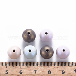スプレープリントアクリルビーズ  ラウンド  ミックスカラー  10x9.5mm  穴：1.6mm  約870個/500g&nbsp;MACR-S373-43J