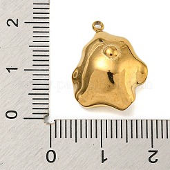 304ステンレスペンダント  アブソリュートプラスチック模造パール  不規則なフラットラウンド  18KGP本金メッキ  20x15.5x8mm  穴：1.4mm&nbsp;STAS-Z081-01G-02