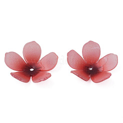 プラスチックビーズ  花  鮭色  25x24x6mm  穴：1.6mm&nbsp;KY-N015-176