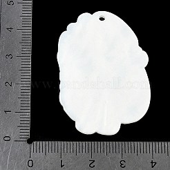 アクリルパーツ  猫の形  ホワイト  44.5x31x2.5mm  穴：2mm&nbsp;OACR-V001-03C
