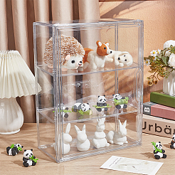 化粧品ホルダー用2段アクリルディスプレイケース  長方形  透明  27.2x13.5x36.3cm&nbsp;ODIS-WH0078-71