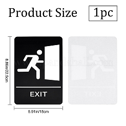 アクリルインジケーター  単語出口で  壁のドアの付属品の印のため  長方形  ブラック  225x150x15mm&nbsp;AJEW-WH0329-61A