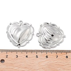 バレンタインデーの真鍮ペンダント  カドミウムフリー＆ニッケルフリー＆鉛フリー  ハート  プラチナ  30x29x2.5mm  穴：2.5mm&nbsp;KK-H462-06P