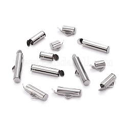 90個6スタイル304ステンレススチールスライドエンドクラスプチューブ  スライダエンドキャップ  ステンレス鋼色  6x6~20x4mm  穴：3x1.5mm  内径：3mm&nbsp;STAS-YW0001-20