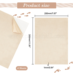 自己粘着性フェイクスエード衣料用パッチ  長方形  アンティークホワイト  300x200x1mm&nbsp;PATC-WH0005-37B