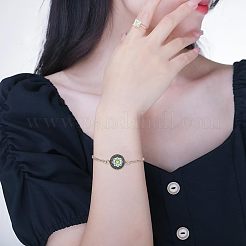 304ステンレススチールのローロチェーンを使ったラリアットネックレスの作り方  カボションコネクタセッティング付き  クリアガラスカボション  ミックスカラー  シングルチェーン：10.2インチ（26cm）  全長：20.4インチ（52cm）  18個/箱&nbsp;DIY-UN0001-93