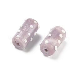 手作りのランプワークの凹凸のあるビーズ  水玉模様の列  ミックスカラー  20x11x11~12mm  穴：1.8mm&nbsp;LAMP-G170-01B