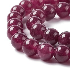 天然の白翡翠模造ガーネットビーズ連売り  染め  ラウンド  10mm  穴：1.2mm  約40個/連  15.35''（39センチメートル）&nbsp;G-I334-02C