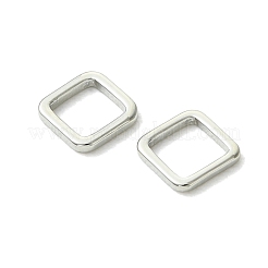 シェグレース真鍮リンクリング  正方形  カドミウムフリーと鉛フリー＆ニッケルフリー  プラチナ  7x7x1mm  インナーサイズ：5.2x5.2mm&nbsp;XGRQ6B490-883P