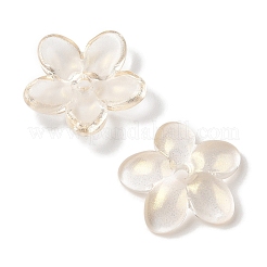 透明スプレーペイントガラスビーズ  花  古いレース  15.5x16x3.5mm  穴：1.8mm&nbsp;GLAA-Z011-07D