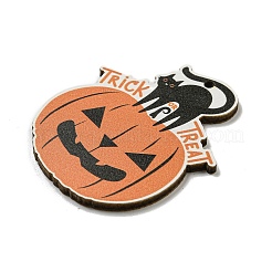 ウッドペンダント  ハロウィンモチーフ  オレンジ  カボチャ  50x41x2.5mm  穴：2mm&nbsp;WOOD-M012-02N