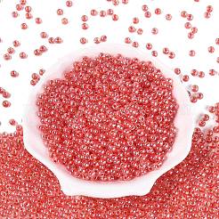 Fgbガラスシードビーズ  光沢のある内側の色  グレードA  ラウンド  ファイヤーブリック  6/0  4x3mm  穴：1.2~1.4mm  約6400個/ポンド&nbsp;SEED-Q040-08A-08